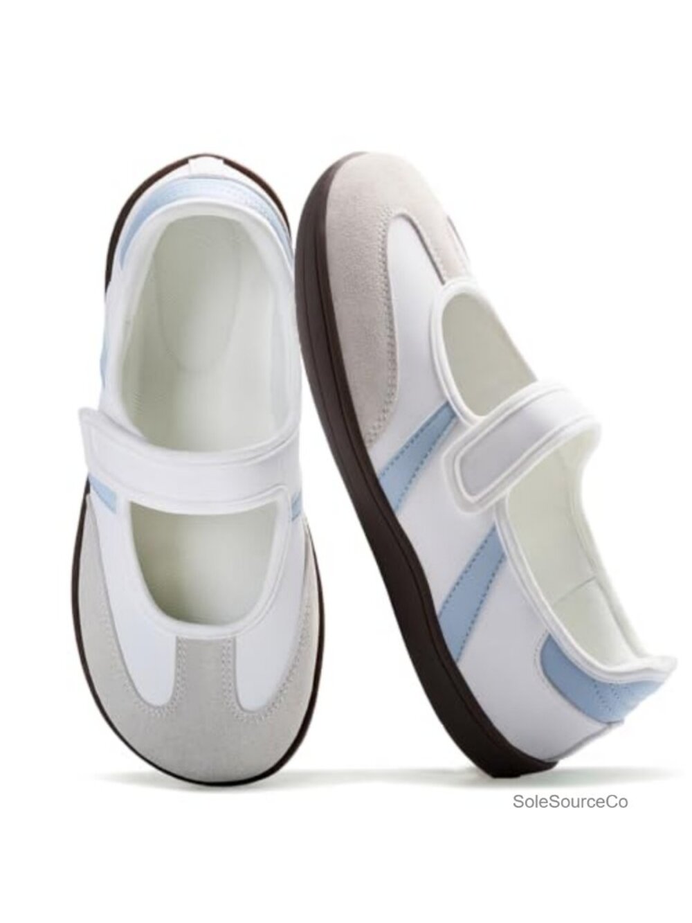 Mary Jane Shoes Women Wide Toe Box Zero Drop Flat Suede Synthetic Leather